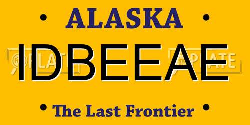 IDBEEAE Alaska License Plate