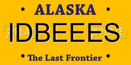 IDBEEES Alaska License Plate