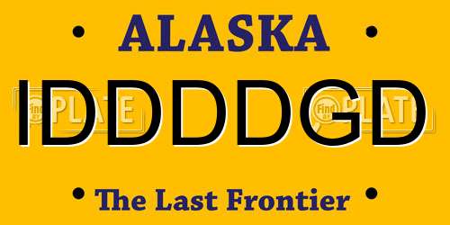 IDDDDGD Alaska License Plate