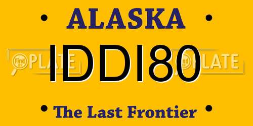 IDDI80 Alaska License Plate