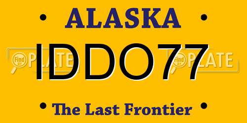 IDDO77 Alaska License Plate