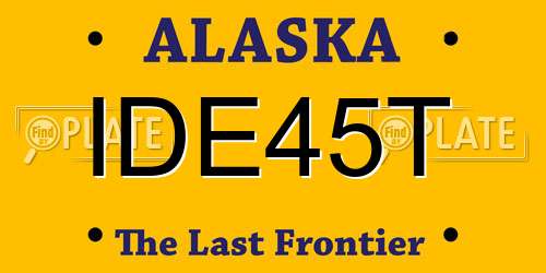 IDE45T Alaska License Plate