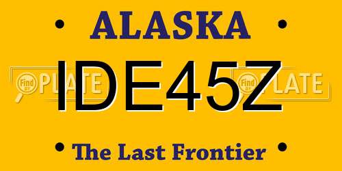 IDE45Z Alaska License Plate