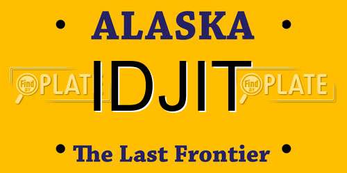 IDJIT Alaska License Plate