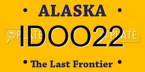 IDOO22 Alaska License Plate