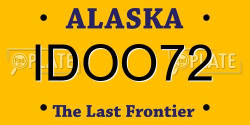 IDOO72 Alaska License Plate