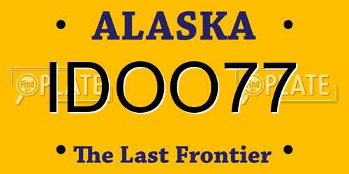 IDOO77 Alaska License Plate