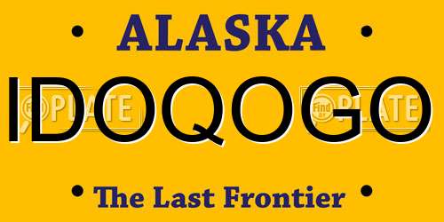 IDOQOGO Alaska License Plate