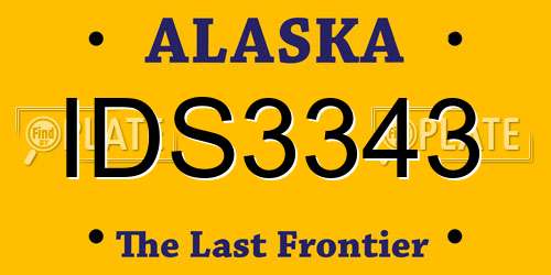 IDS3343 Alaska License Plate