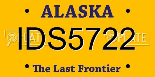 IDS5722 Alaska License Plate