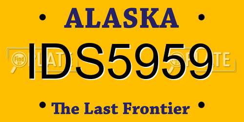 IDS5959 Alaska License Plate