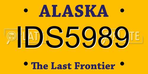 IDS5989 Alaska License Plate