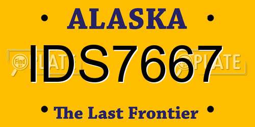 IDS7667 Alaska License Plate