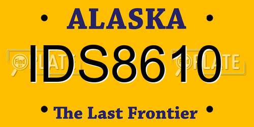 IDS8610 Alaska License Plate