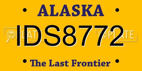IDS8772 Alaska License Plate