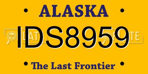 IDS8959 Alaska License Plate
