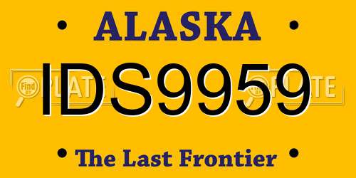 IDS9959 Alaska License Plate