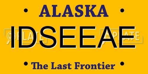 IDSEEAE Alaska License Plate