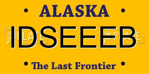 IDSEEEB Alaska License Plate