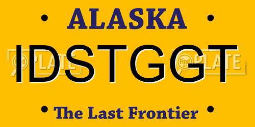 IDSTGGT Alaska License Plate