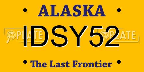 IDSY52 Alaska License Plate