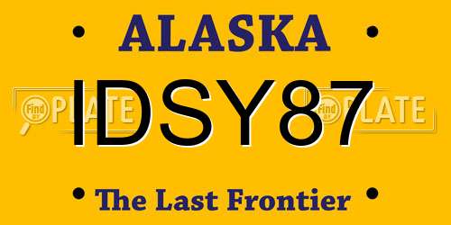 IDSY87 Alaska License Plate