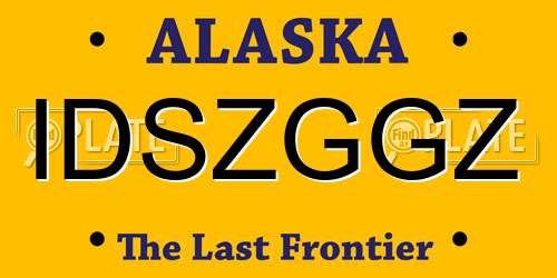 IDSZGGZ Alaska License Plate