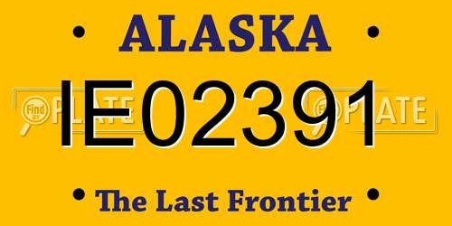 IE02391 Alaska License Plate