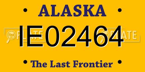 IE02464 Alaska License Plate