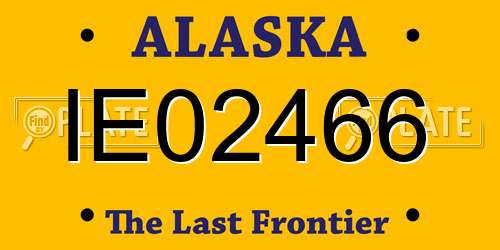 IE02466 Alaska License Plate