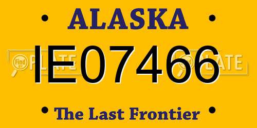 IE07466 Alaska License Plate