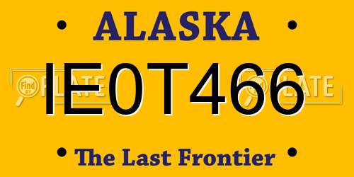 IE0T466 Alaska License Plate