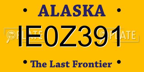 IE0Z391 Alaska License Plate
