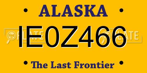IE0Z466 Alaska License Plate