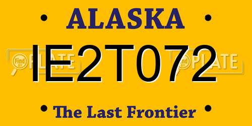 IE2T072 Alaska License Plate