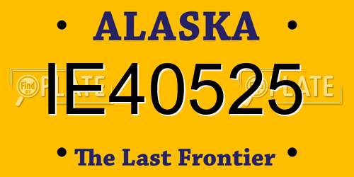 IE40525 Alaska License Plate