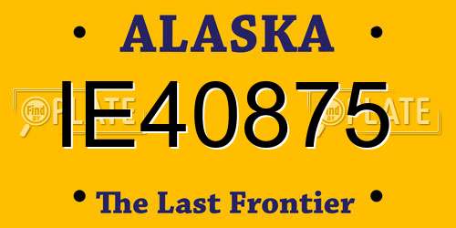 IE40875 Alaska License Plate