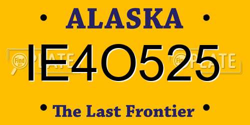 IE4O525 Alaska License Plate