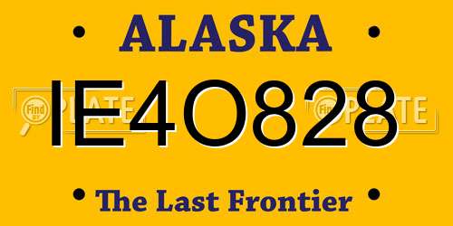 IE4O828 Alaska License Plate
