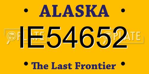 IE54652 Alaska License Plate