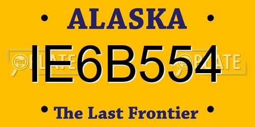 IE6B554 Alaska License Plate