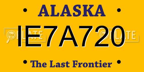 IE7A720 Alaska License Plate