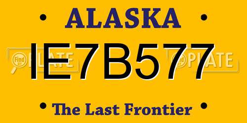 IE7B577 Alaska License Plate