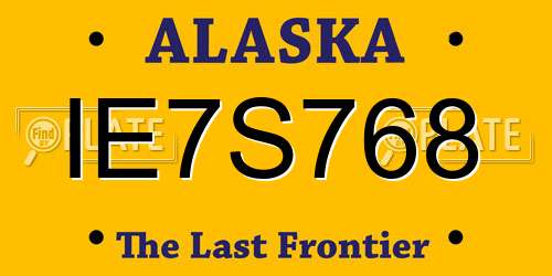 IE7S768 Alaska License Plate