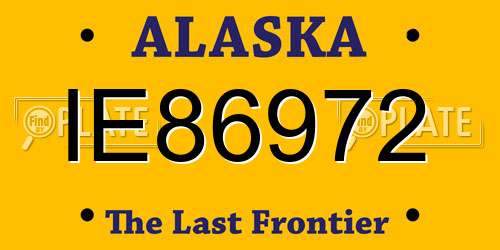IE86972 Alaska License Plate