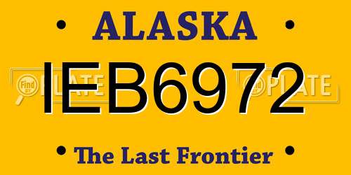 IEB6972 Alaska License Plate