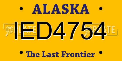 IED4754 Alaska License Plate