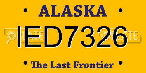 IED7326 Alaska License Plate