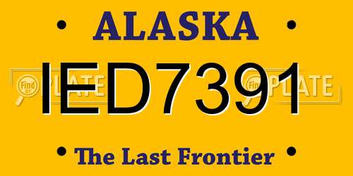 IED7391 Alaska License Plate