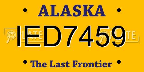 IED7459 Alaska License Plate